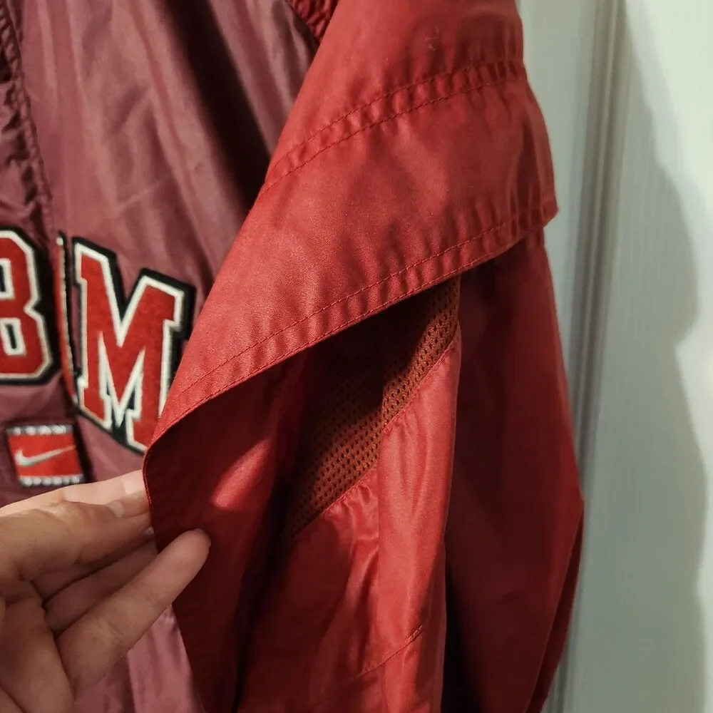 Vintage 90s Nike Team Sports Alabama Crimson Tide Windbreaker Jacket Mens Medium